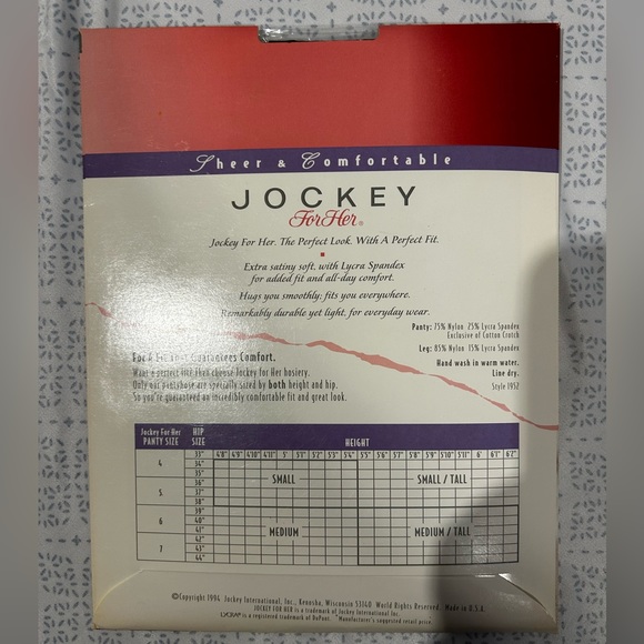 NIB: Jockey control top panty nylons.  5 pairs. - Picture 6 of 7